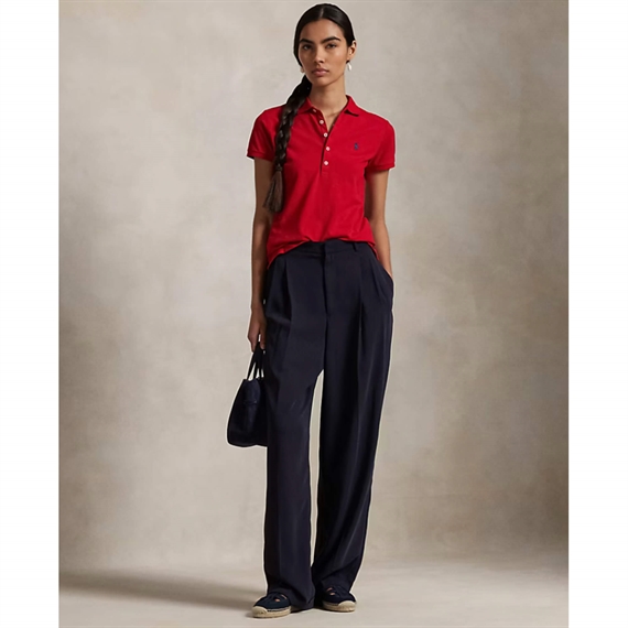 Polo Ralph Lauren Slim Fit Stretch Polo Shirt, Red/Navy